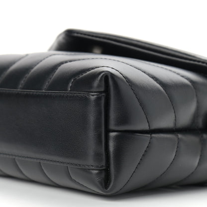 Saint Laurent Calfskin Y Quilted Monogram Toy Loulou Crossbody Bag Black 13 of 14