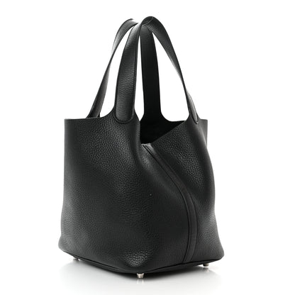 Hermes Taurillon Clemence Picotin Lock 22 MM Black 3 of 17