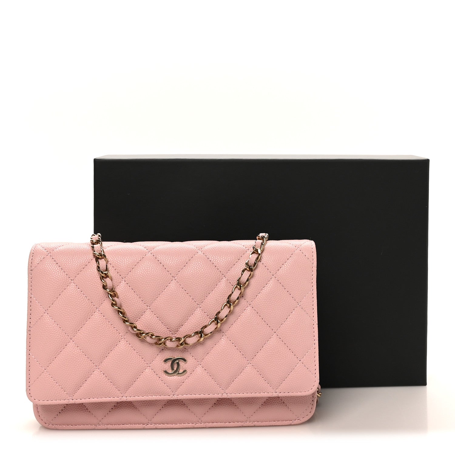 Chanel Caviar Quilted Wallet on Chain WOC Light Pink 11 of 11