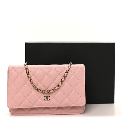 Chanel Caviar Quilted Wallet on Chain WOC Light Pink 11 of 11