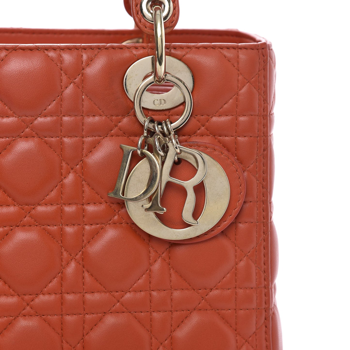 Lambskin Cannage Medium Lady Dior Orange