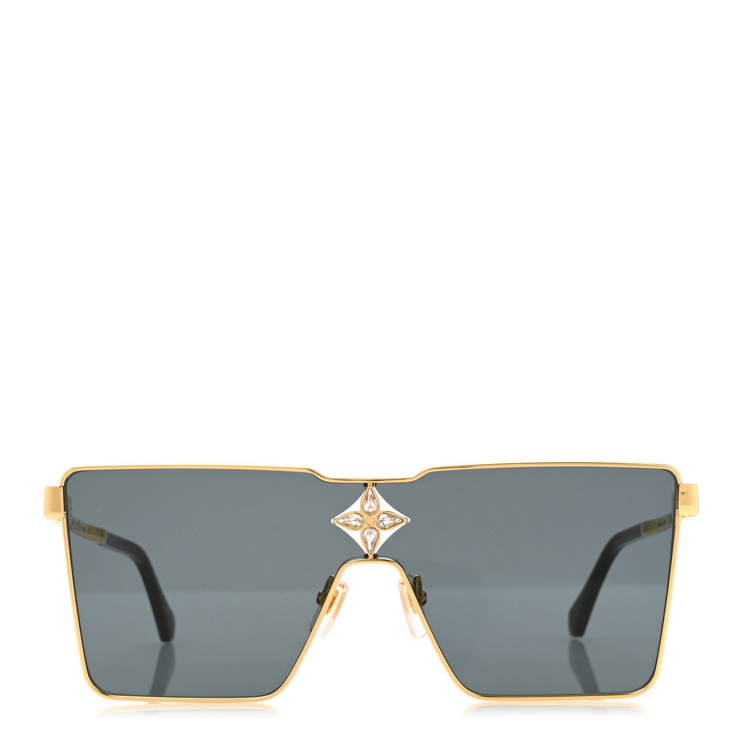 Louis Vuitton Acetate Swarovski Crystal Cyclone Sunglasses Z1700U Gold 2 of 8