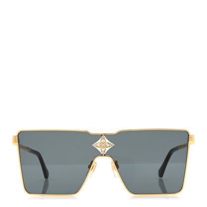 Louis Vuitton Acetate Swarovski Crystal Cyclone Sunglasses Z1700U Gold 2 of 8