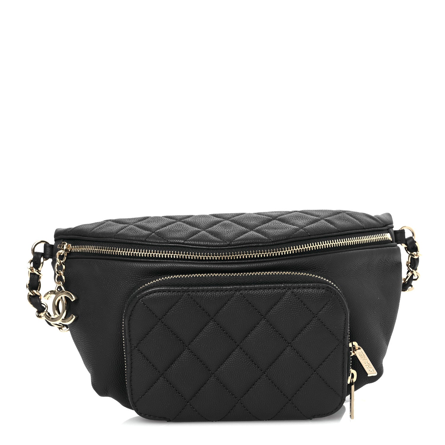 Chanel Caviar Quilted Business Affinity Waist Belt Bag Navy 1 of 10