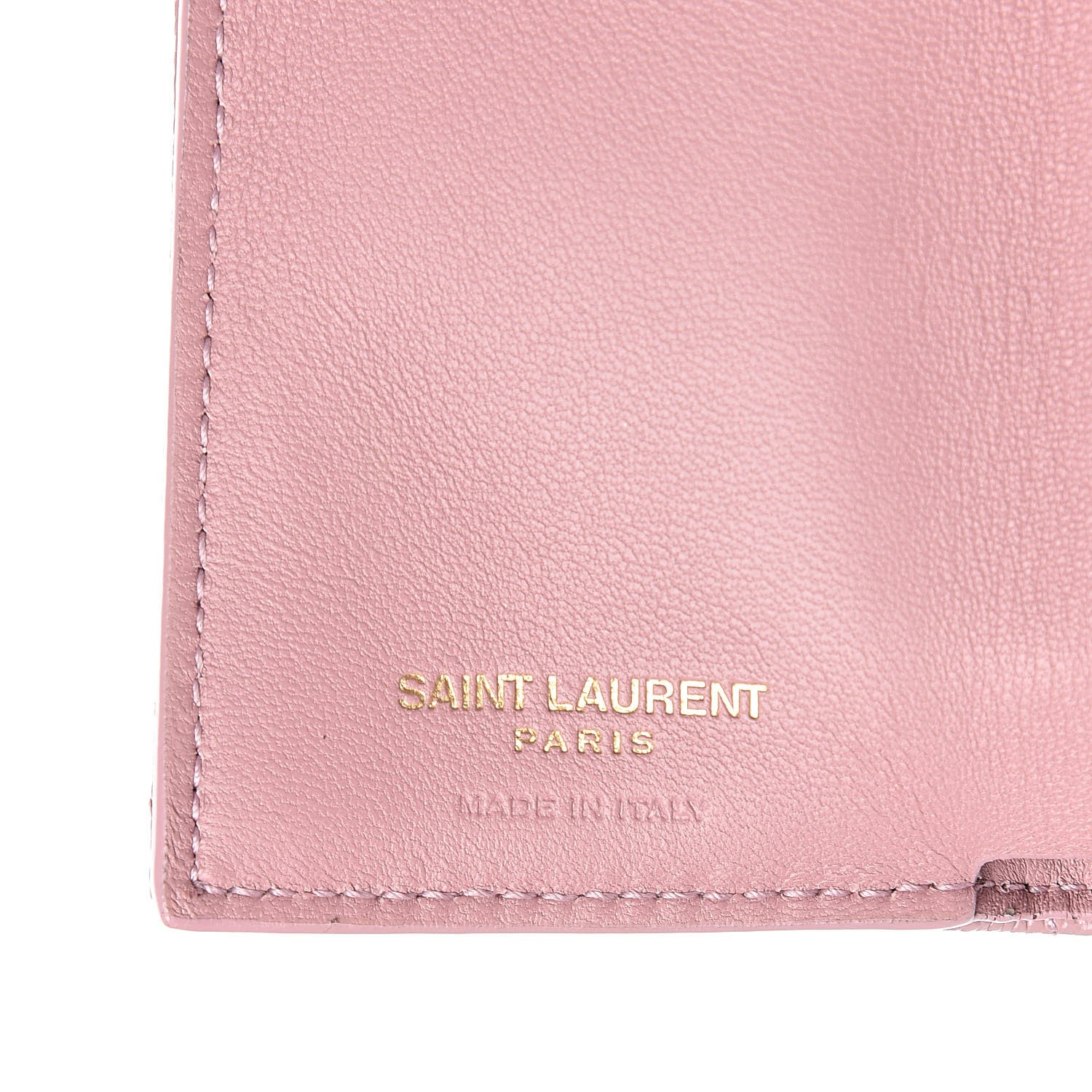 Saint Laurent Grain De Poudre Matelasse Chevron Monogram Tiny Wallet Tender Pink 6 of 8