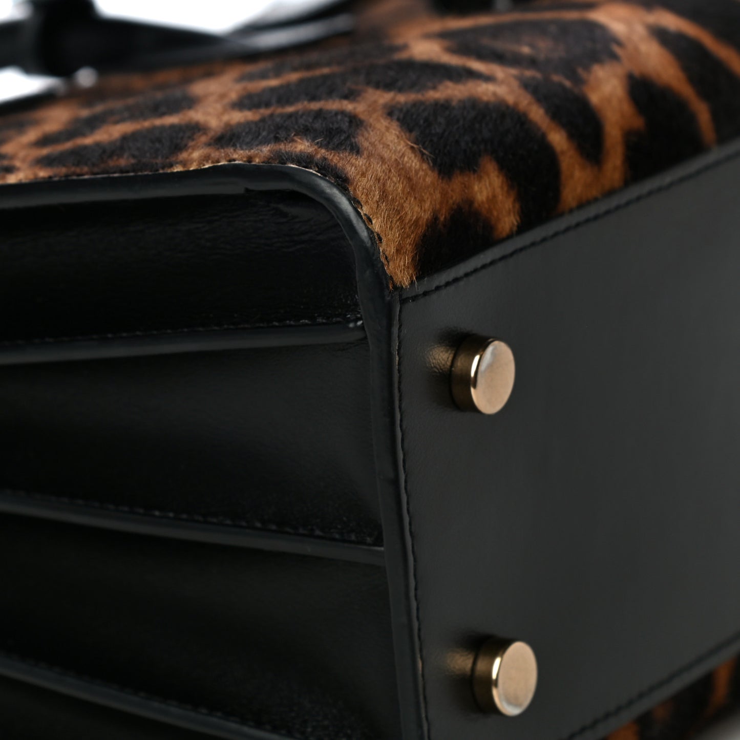 Pony Effect Calfskin Leopard Print Baby Supple Sac De Jour