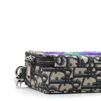 Christian Dior X KENNY SCHARF Oblique Canvas Embroidered Patches Crossbody Charcoal 9 of 10