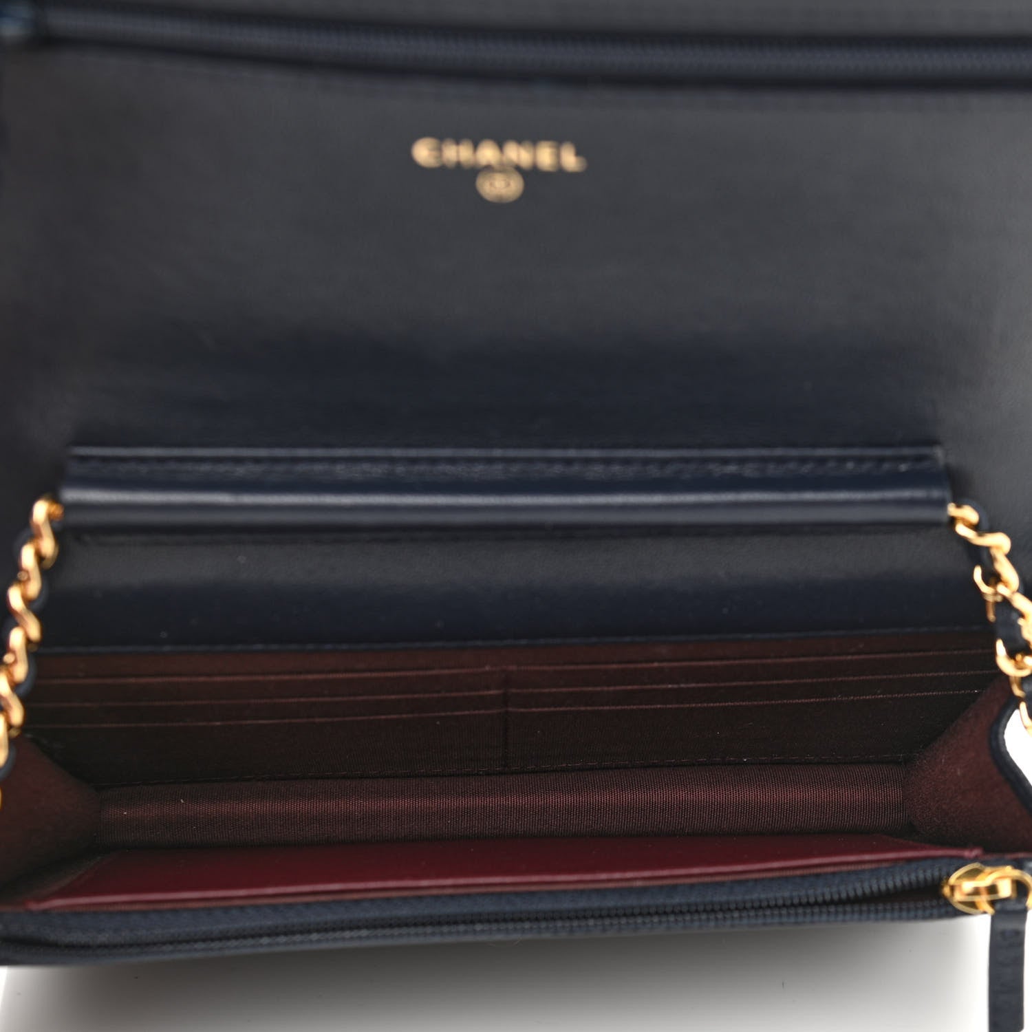 Chanel Sheepskin Quilted Mademoiselle Vintage Wallet On Chain WOC Navy 5 of 13