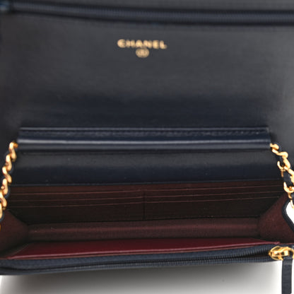 Chanel Sheepskin Quilted Mademoiselle Vintage Wallet On Chain WOC Navy 5 of 13