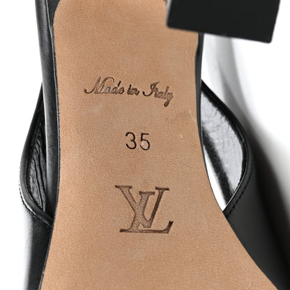 Louis Vuitton Calfskin Slingback Pumps 35 Black 6 of 11