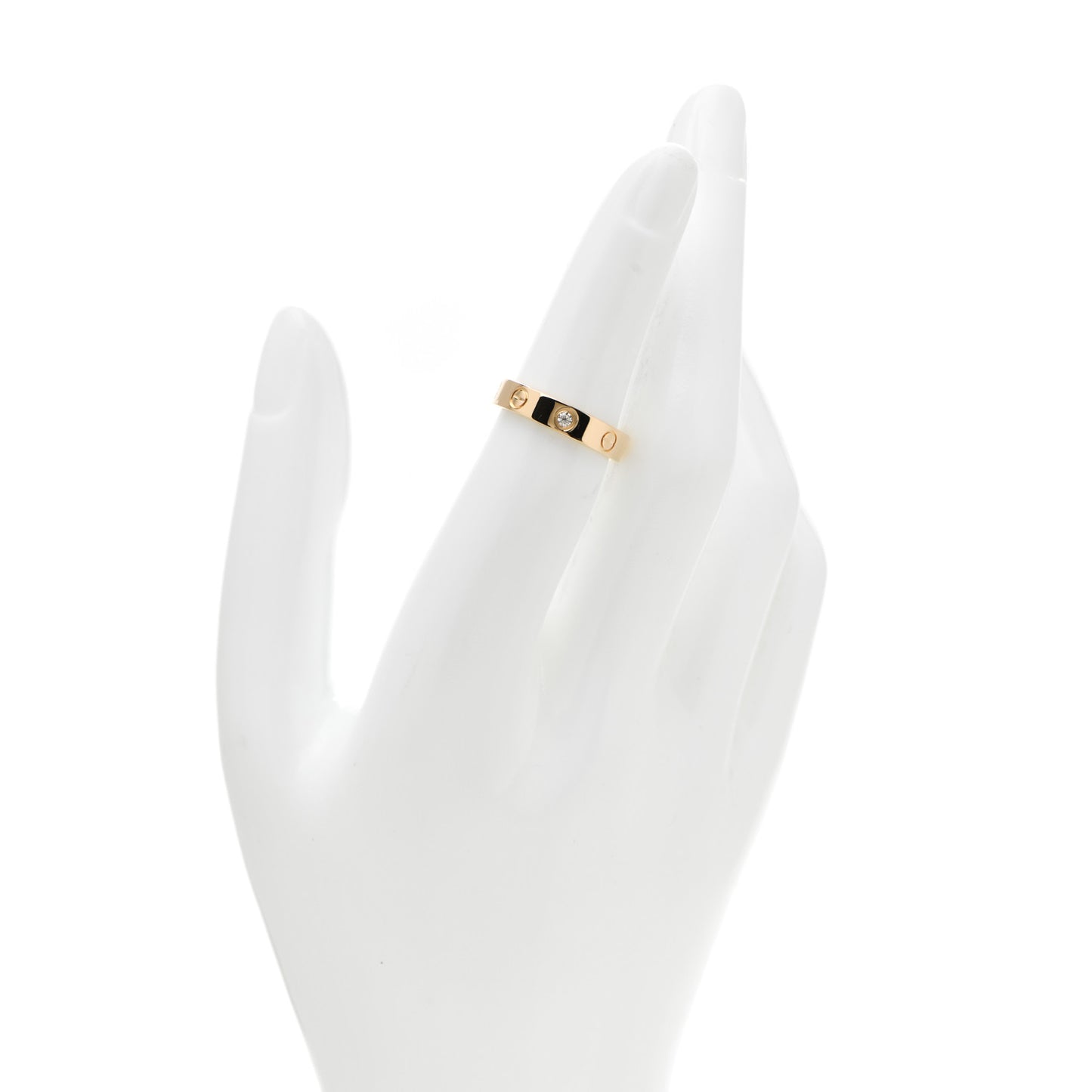 18K Yellow Gold Diamond 4mm LOVE Wedding Band Ring 50 5.25