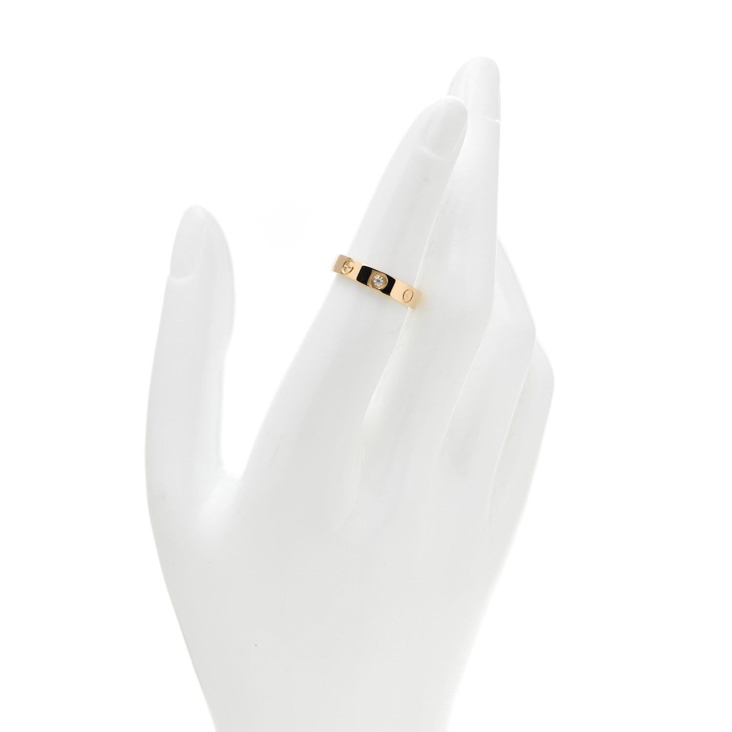 Cartier 18K Yellow Gold Diamond 4mm LOVE Wedding Band Ring 50 5.25 2 of 4