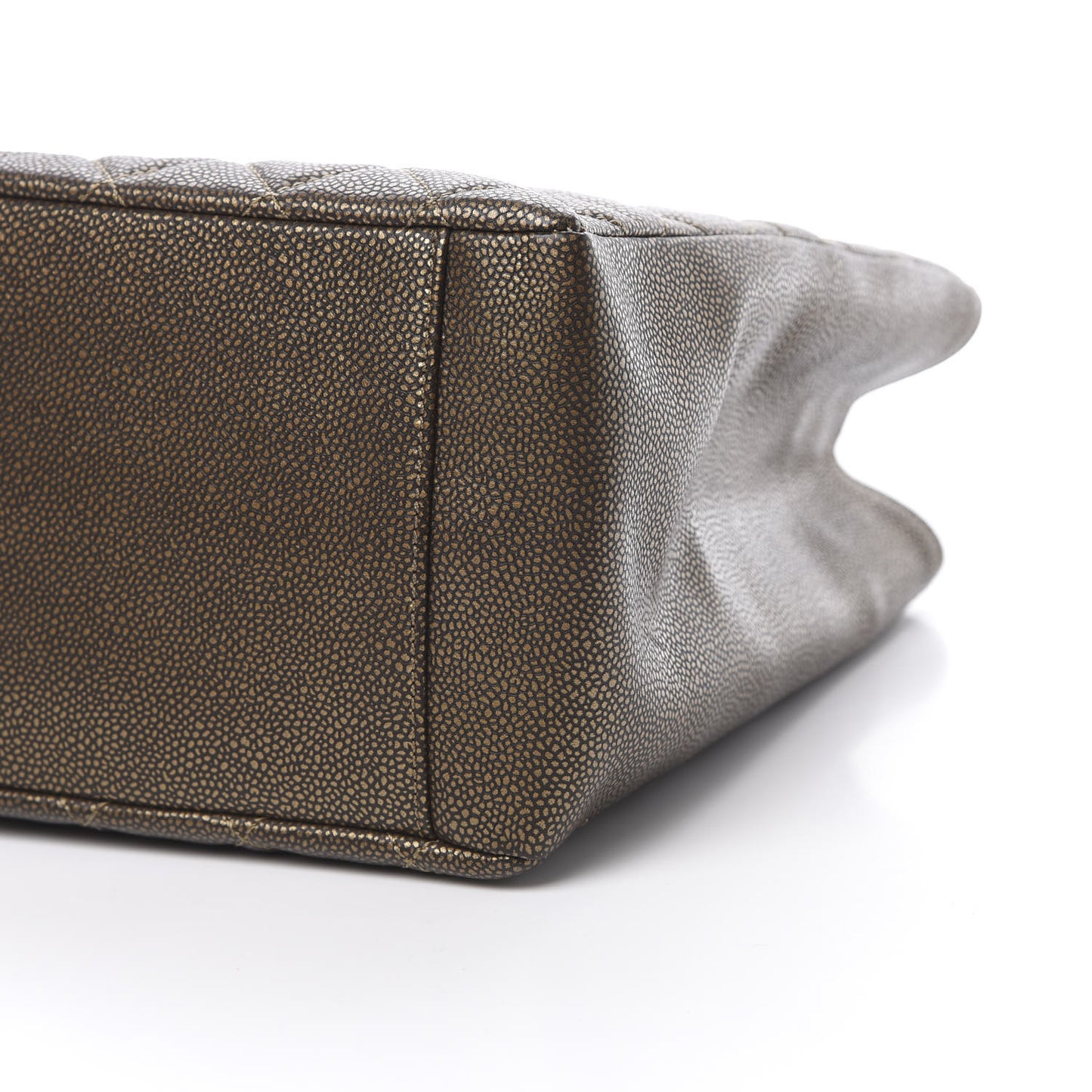 Metallic Caviar Quilted Grand Shopping Tote GST Bronze