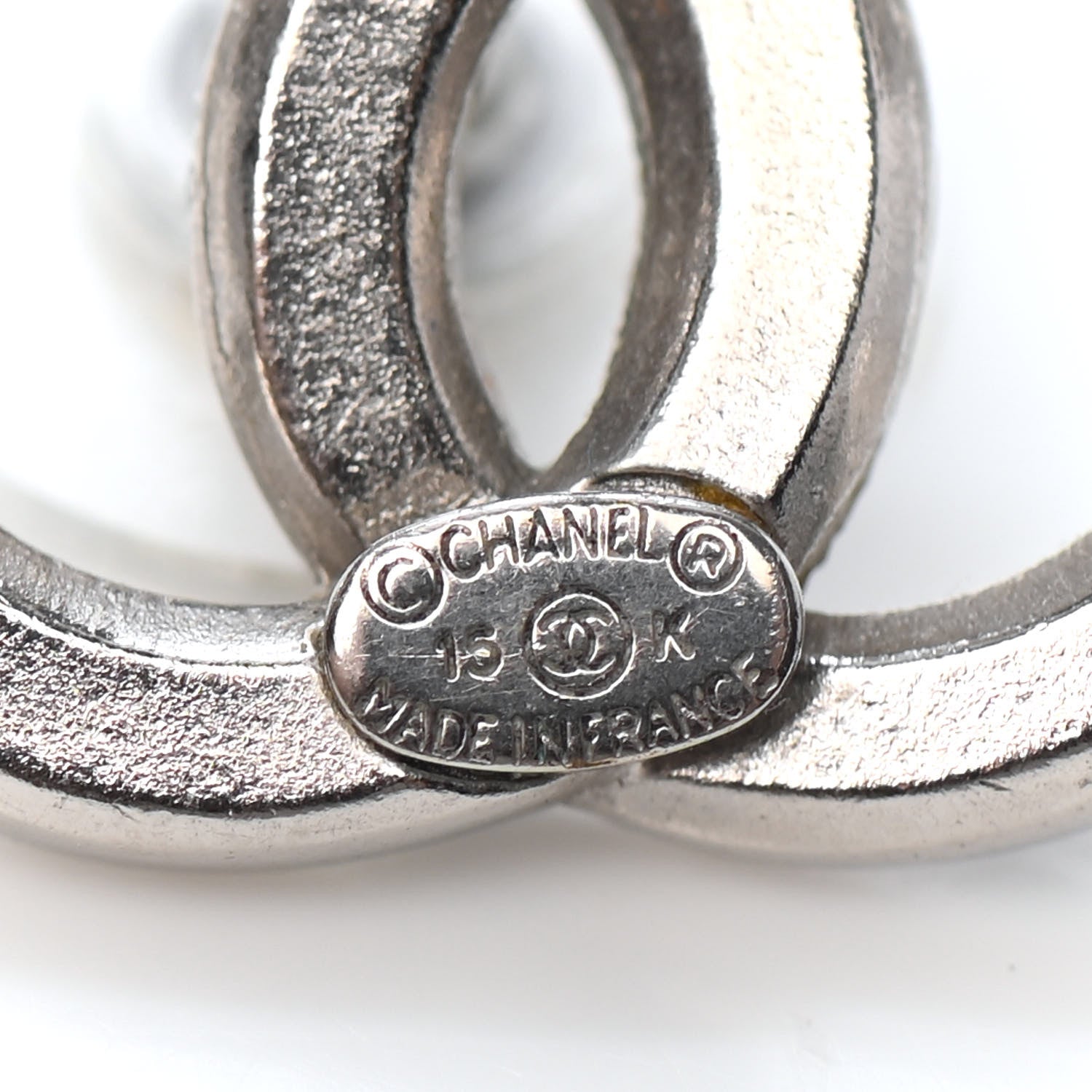 Chanel Baguette Crystal CC Earrings Silver Black 4 of 4