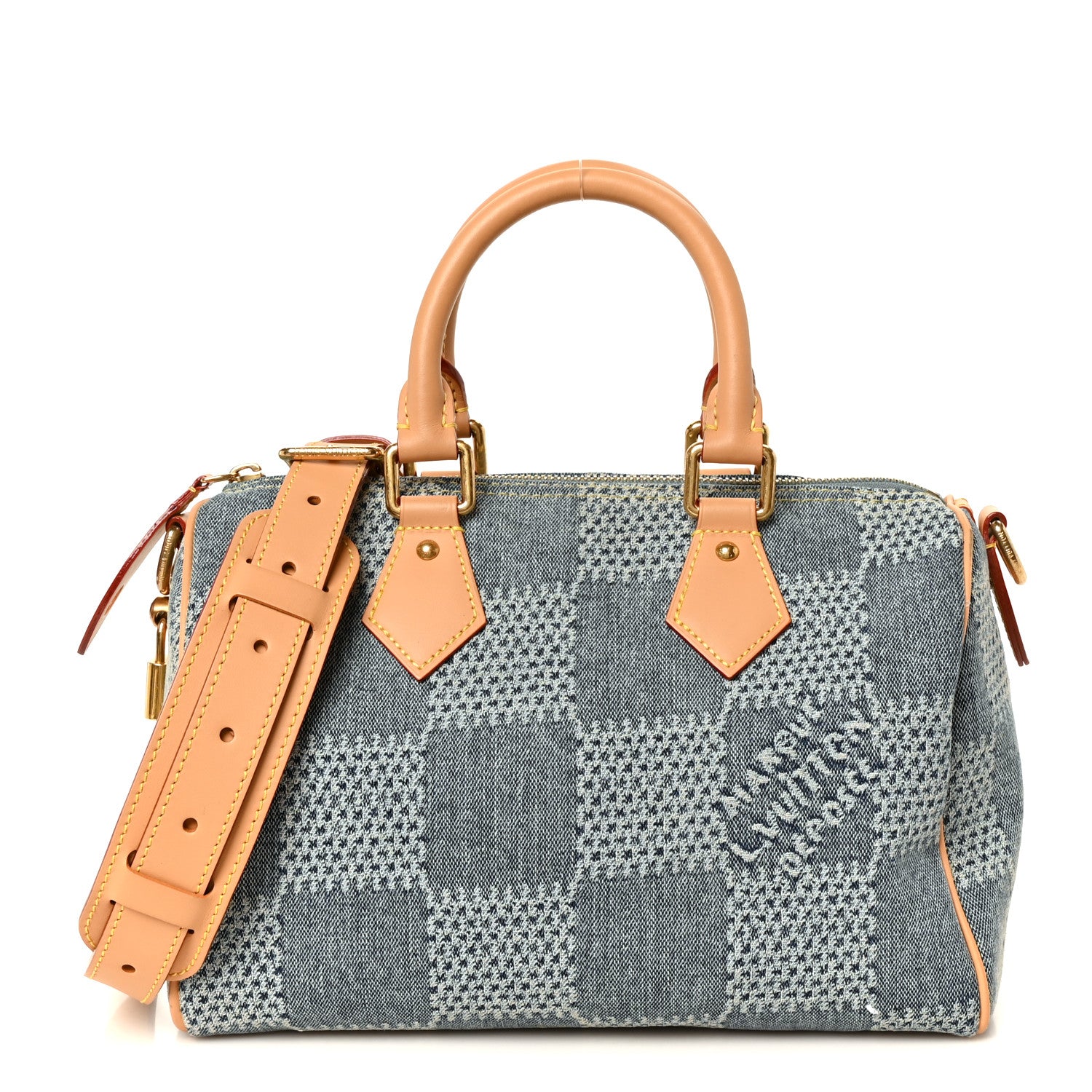 Louis Vuitton Damier Denim 3D Speedy Bandouliere 25 Bleu 1 of 12