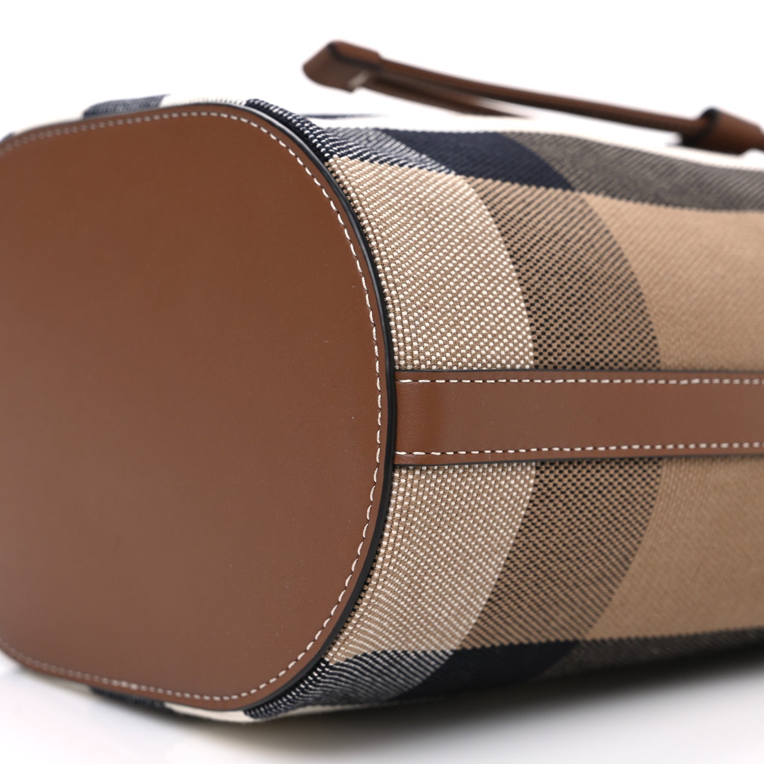 Burberry Giant Check Canvas Small Bucket Bag Taupe Brown 11 of 11
