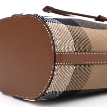 Burberry Giant Check Canvas Small Bucket Bag Taupe Brown 11 of 11