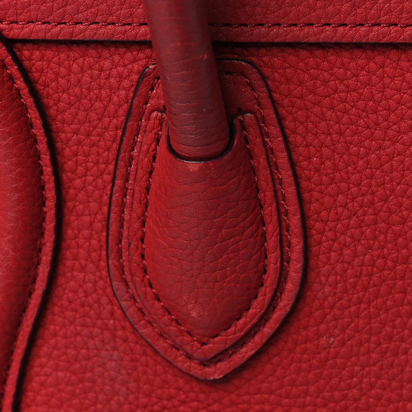 Drummed Calfskin Nano Luggage Red