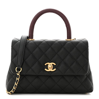 Chanel Caviar Lizard Quilted Mini Coco Handle Flap Black 1 of 10