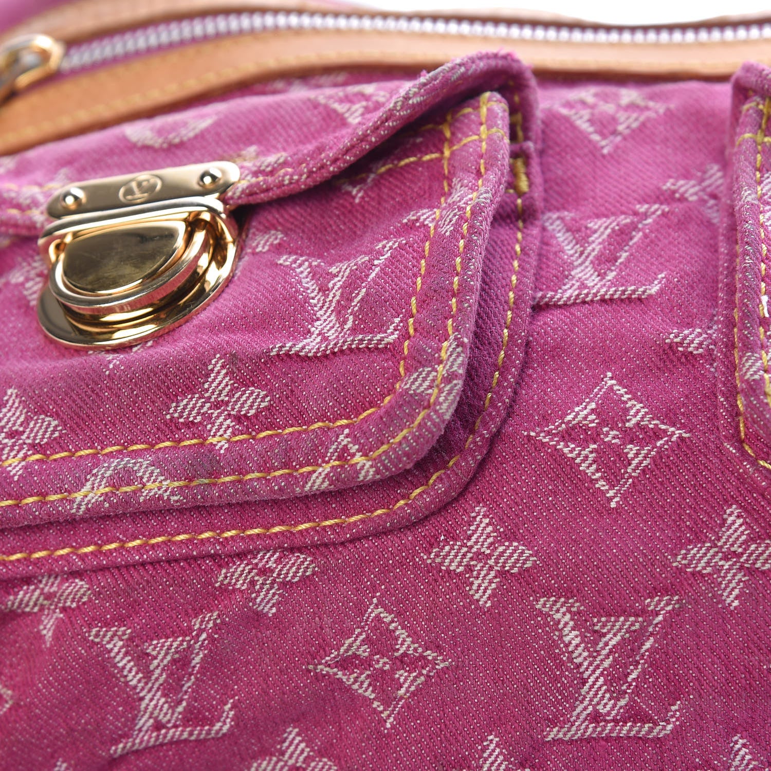 Louis Vuitton Denim Baggy PM Fuchsia 10 of 12