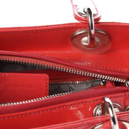 Christian Dior Patent Cannage Medium Lady Dior Red 9 of 10