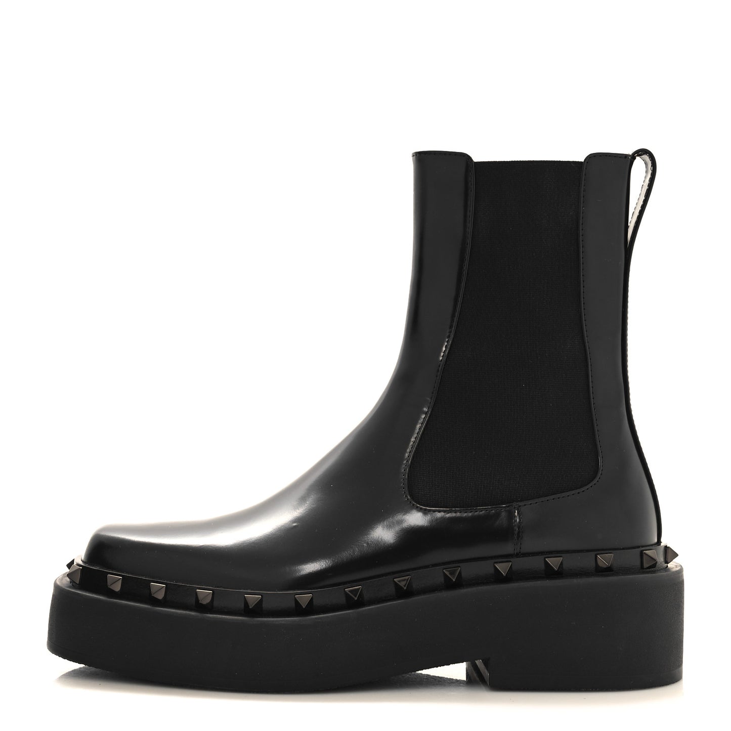 Calfskin Rockstud M-Way 50mm Beatle Boots 38 Black