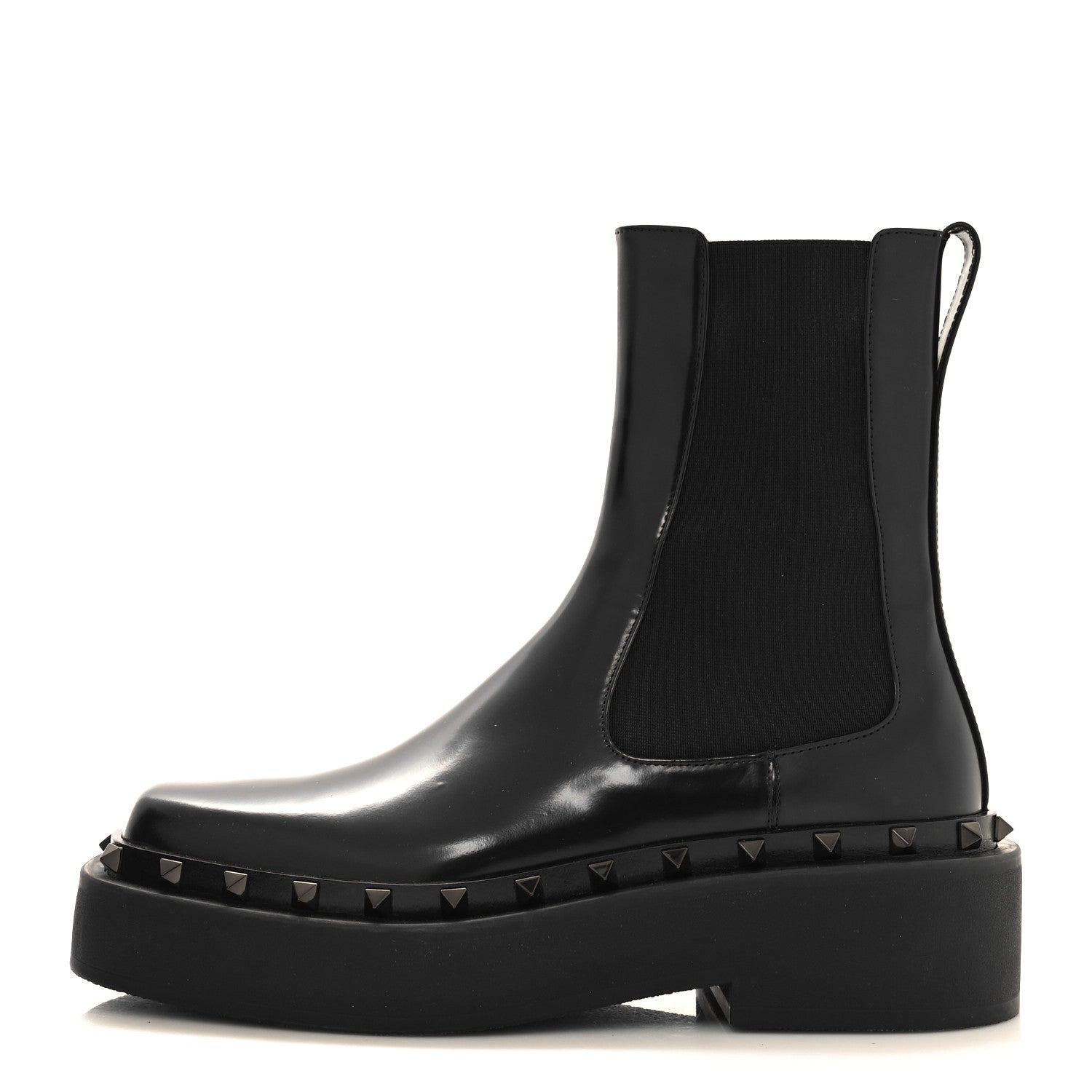 Valentino Garavani Calfskin Rockstud M-Way 50mm Beatle Boots 38 Black 1 of 8