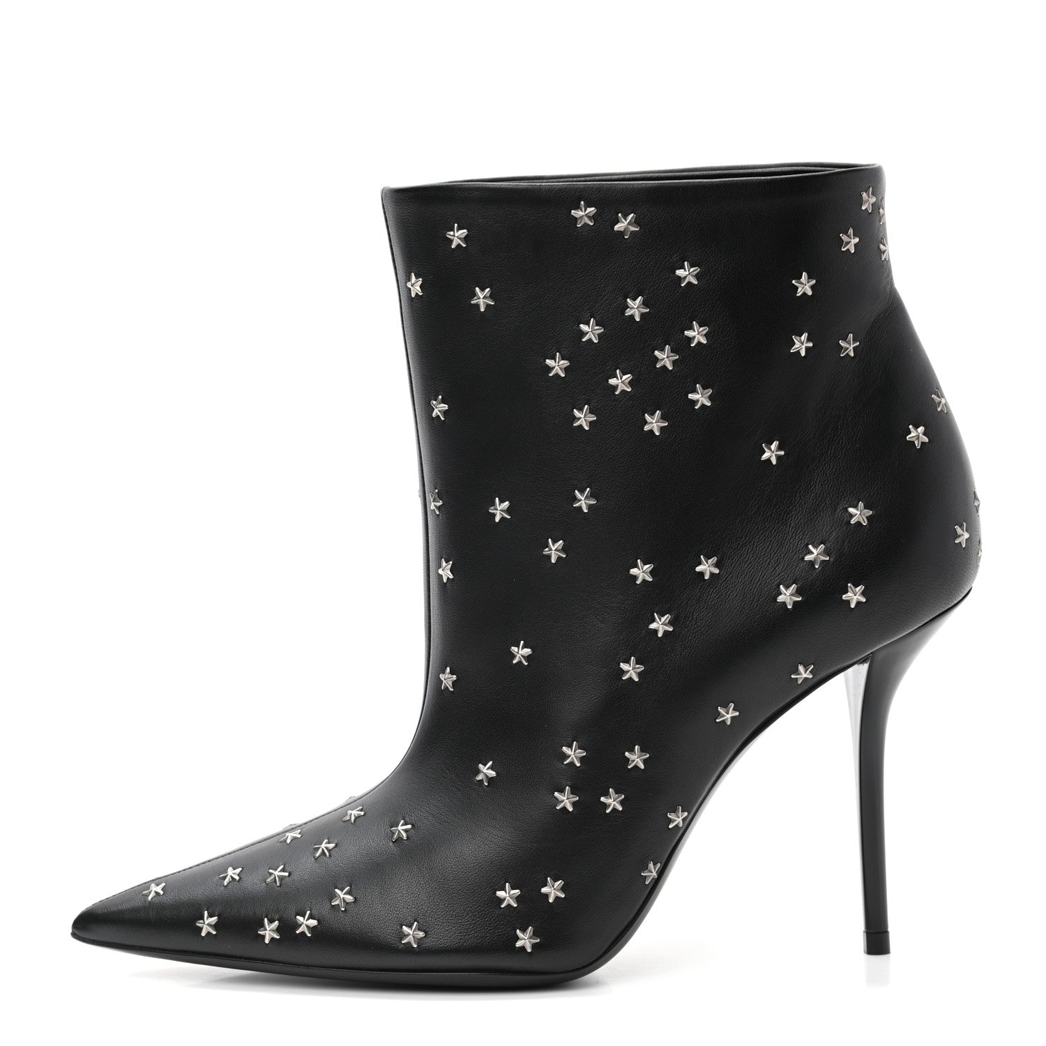 Saint Laurent Calfskin Star Studded Ankle Booties 38 Black 1 of 8
