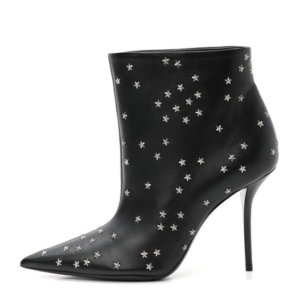 Saint Laurent Calfskin Star Studded Ankle Booties 38 Black 1 of 8