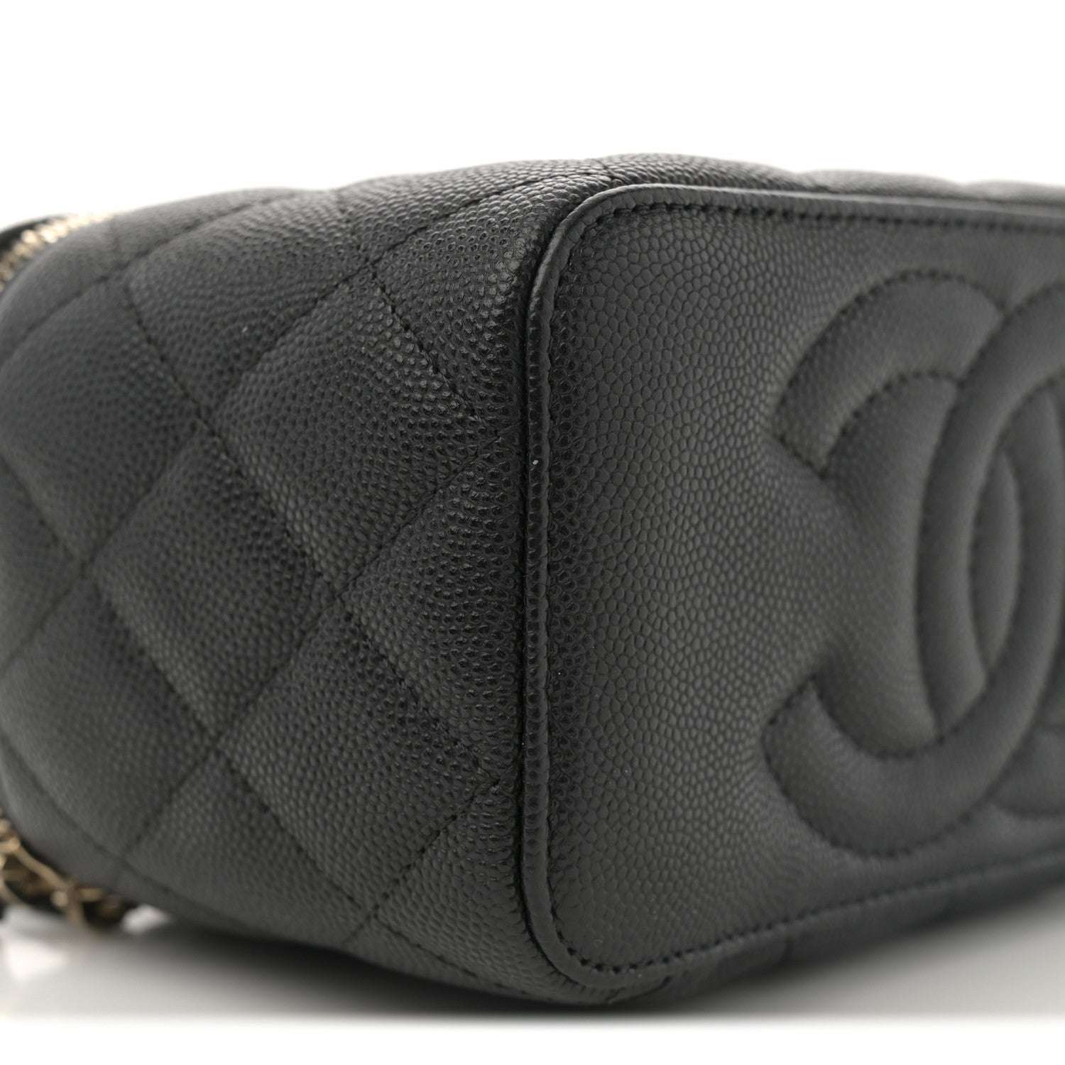 Chanel Caviar Quilted Small Vanity Case With Chain Black 9 of 12