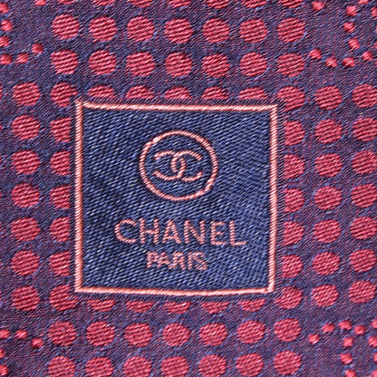 Chanel Mens Silk CC Neck Tie Navy Red 6 of 6