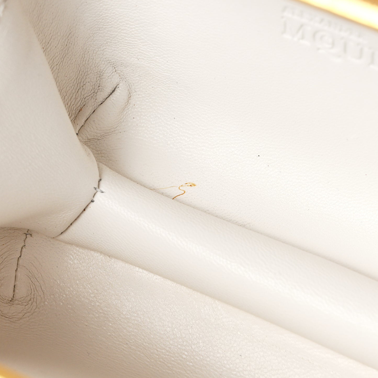 Embroidered Pearl Angel Knuckle Box Clutch Ivory Gold