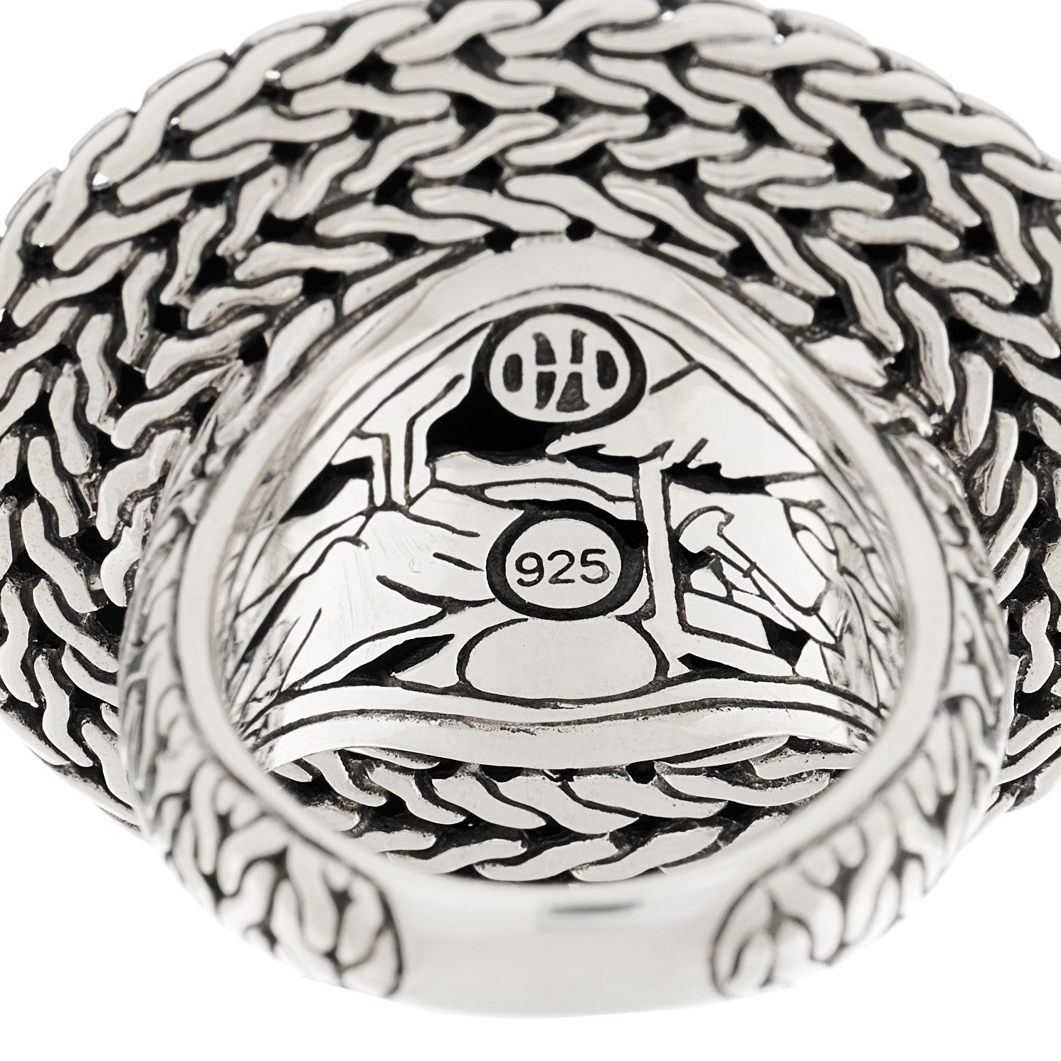 John Hardy Sterling Silver Palu Hammered Dome Ring 55 7.25 4 of 5