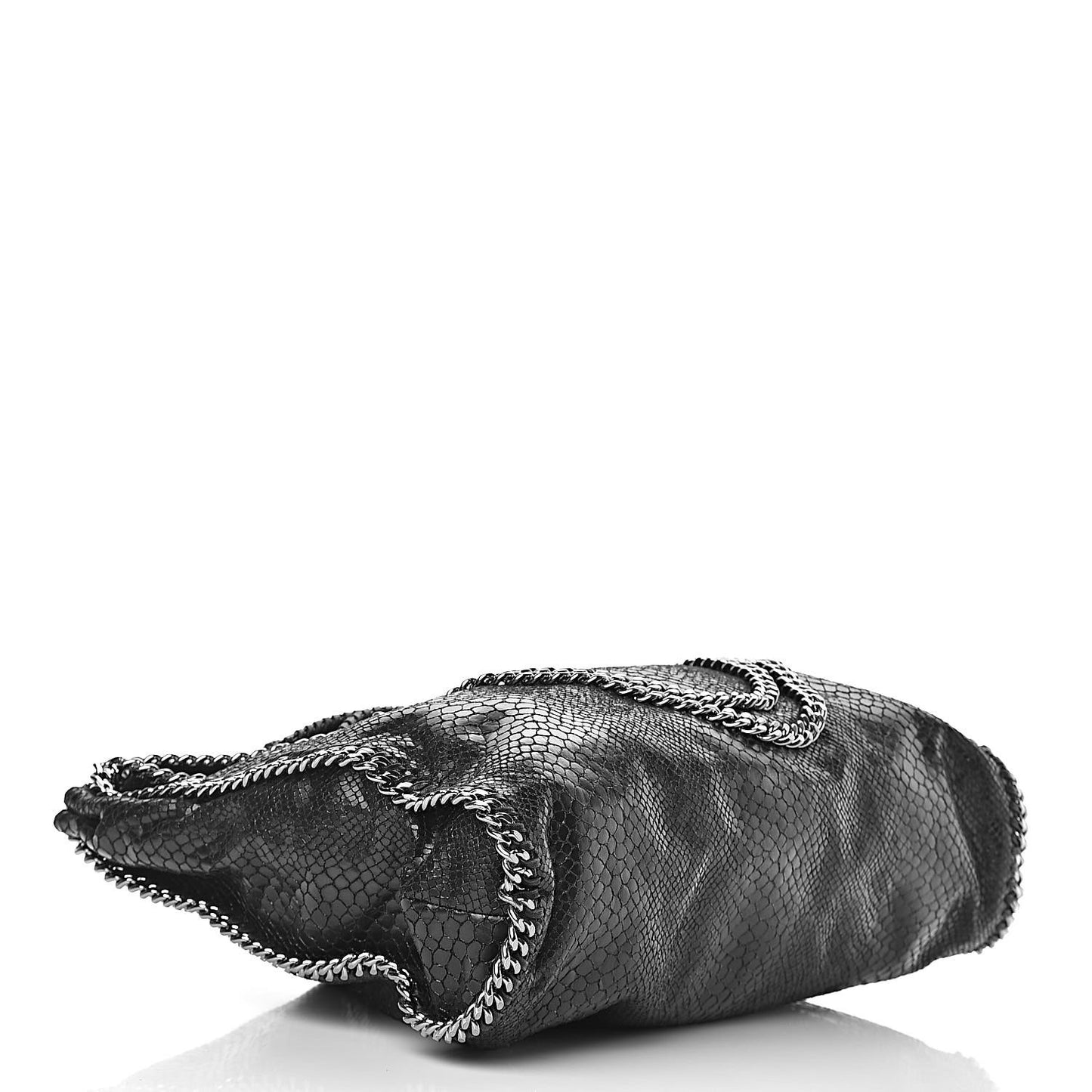 Snakeskin Effect Big Falabella Tote Black