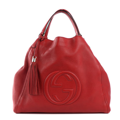Gucci Pebbled Calfskin Large Soho Shoulder Bag Red 1 of 7