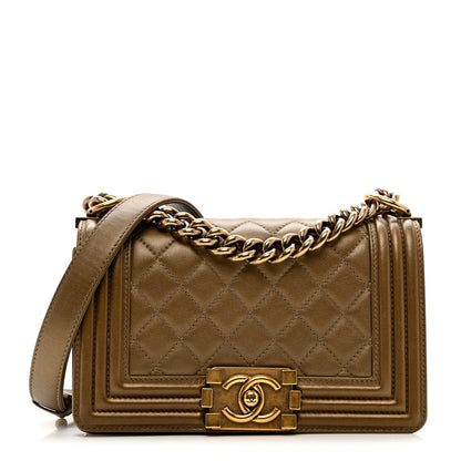 Chanel Metallic Calfskin Quilted Small Boy Flap Gold 1 of 9