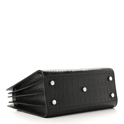 Saint Laurent Calfskin Crocodile Embossed Baby Sac De Jour Black 3 of 8
