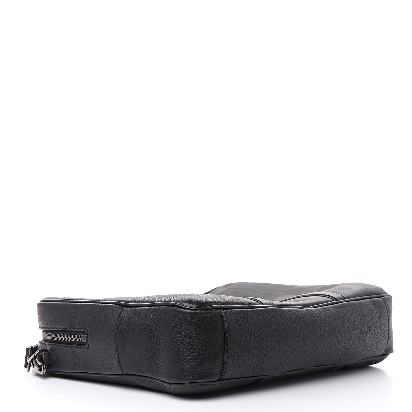 Heritage Grain Check Embossed Briefcase Black