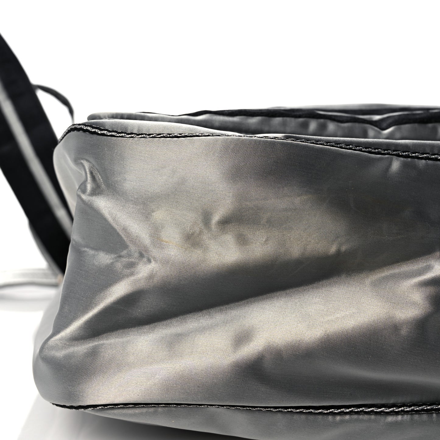 Metallic Nylon Sport CC Messenger Dark Silver