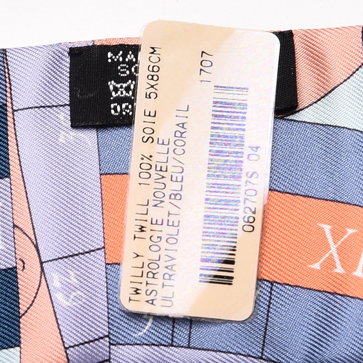 Hermes Silk Astrologie Nouvelle Twilly Ultraviolet Bleu Corail 3 of 5