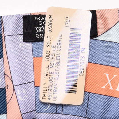 Hermes Silk Astrologie Nouvelle Twilly Ultraviolet Bleu Corail 3 of 5