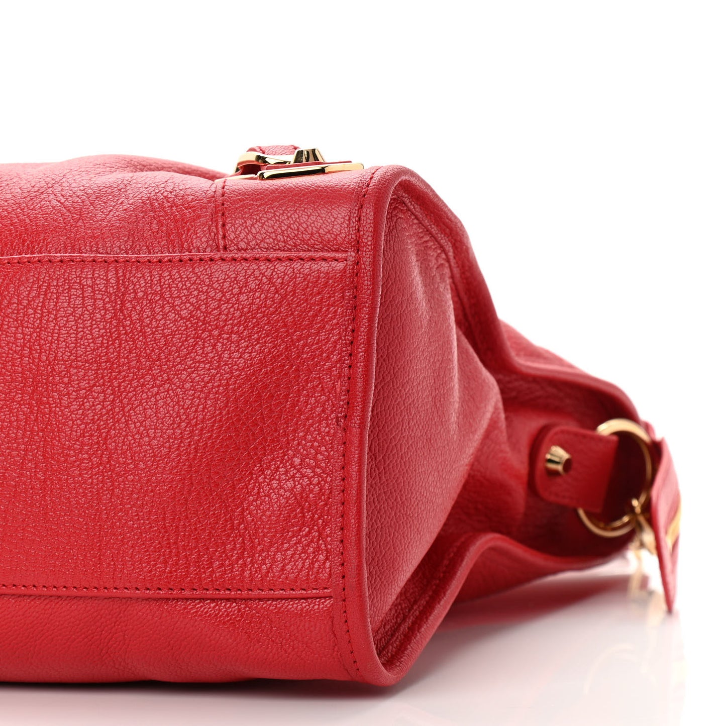 Chevre Gold Metallic Edge Hardware City Rouge Grenade