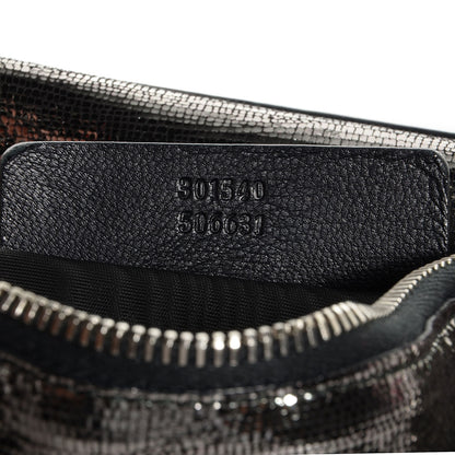 Alexander McQueen Textured Leather De Manta Cosmetic Case Silver 7 of 7