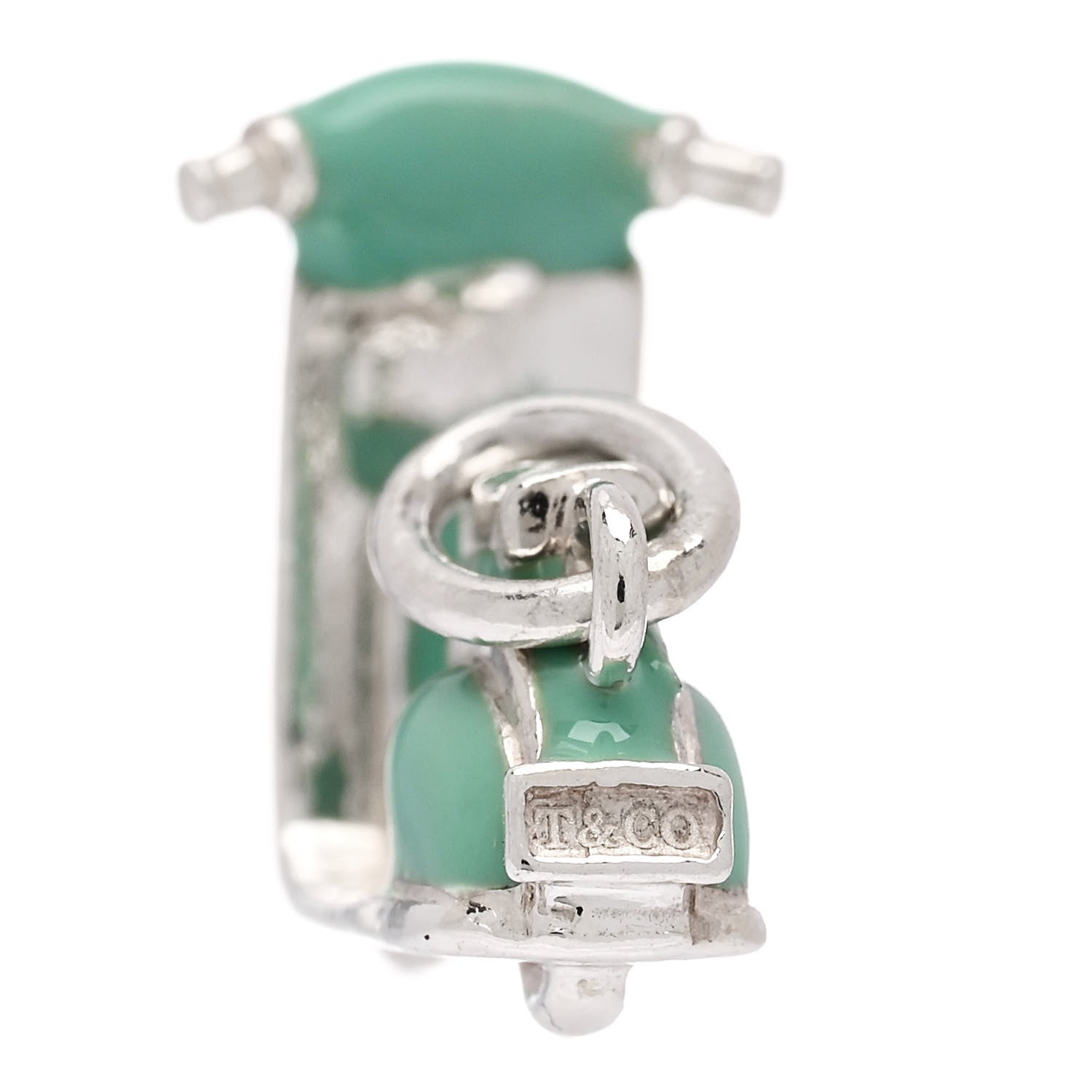 Tiffany Sterling Silver Enamel Scooter Charm Blue 6 of 7