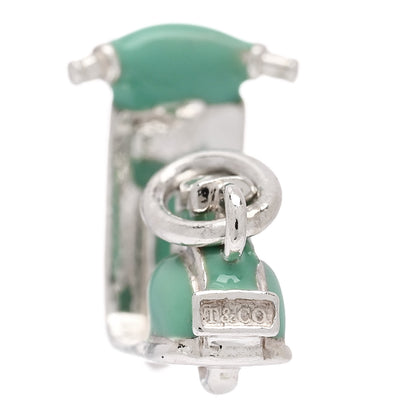 Tiffany Sterling Silver Enamel Scooter Charm Blue 6 of 7