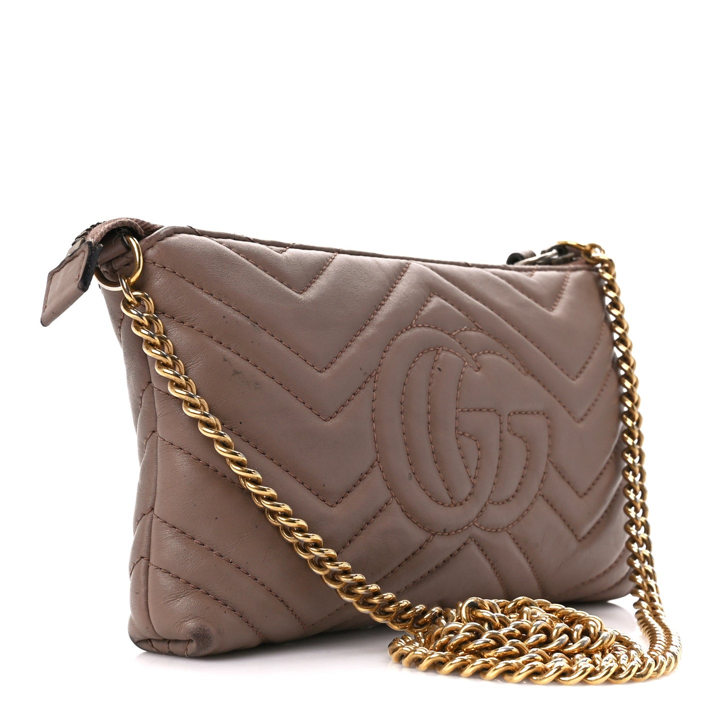 Calfskin Matelasse Mini GG Marmont Chain Bag Porcelain Rose