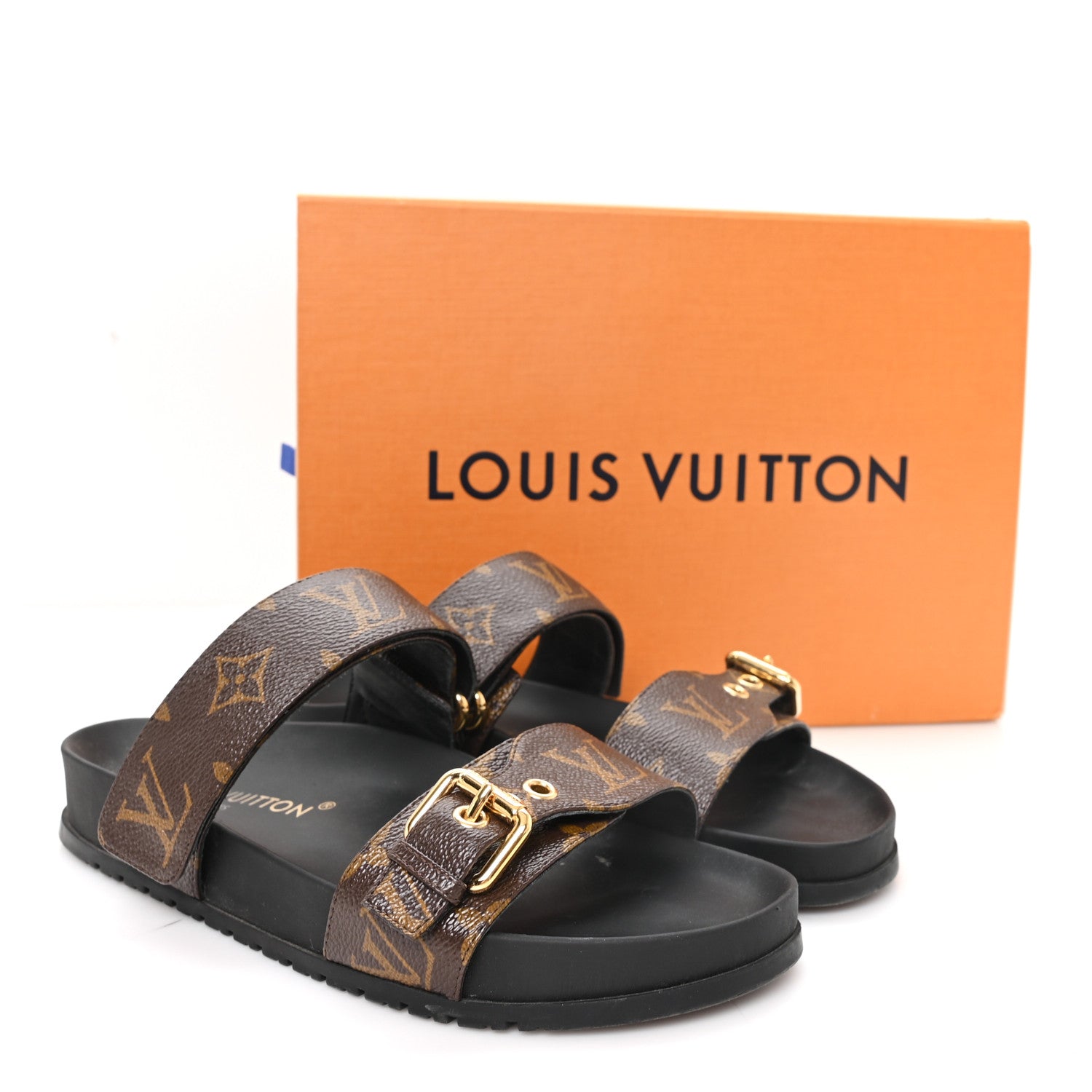 Louis Vuitton Monogram Bom Dia Mule Sandals 38 Black 10 of 10