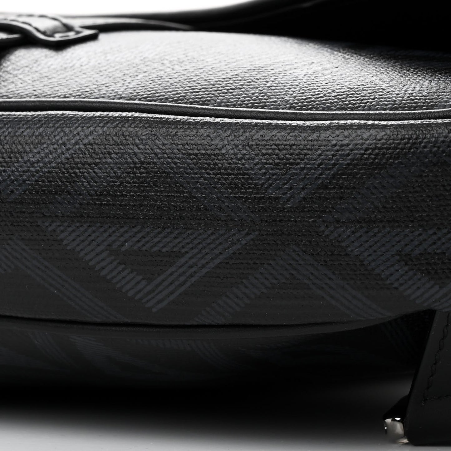 Coated Canvas CD Diamond Printed Mens Saddle Bag Black