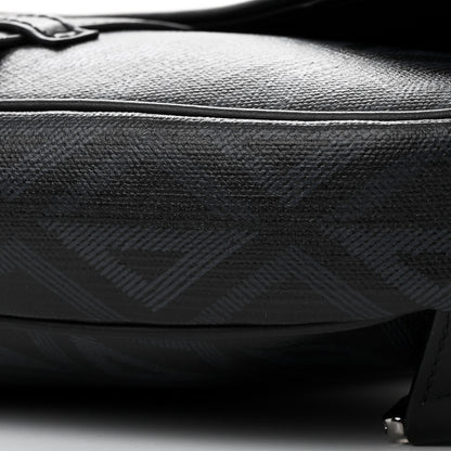 Christian Dior Coated Canvas CD Diamond Printed Mens Saddle Bag Black 10 of 11
