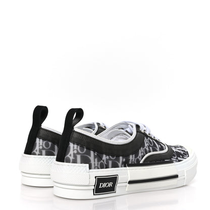 Christian Dior Technical Canvas Mesh Half Oblique Printed Mens B23 Low Top Sneakers 40 Black White 4 of 8